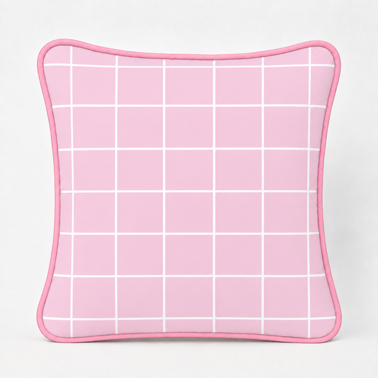 Almofada Decorativa 30cm x 30cm Grid Rosa