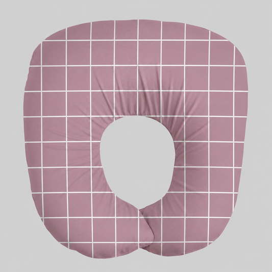 Fronha para Almofada de Amamentação Comfort Plus Grid Rose