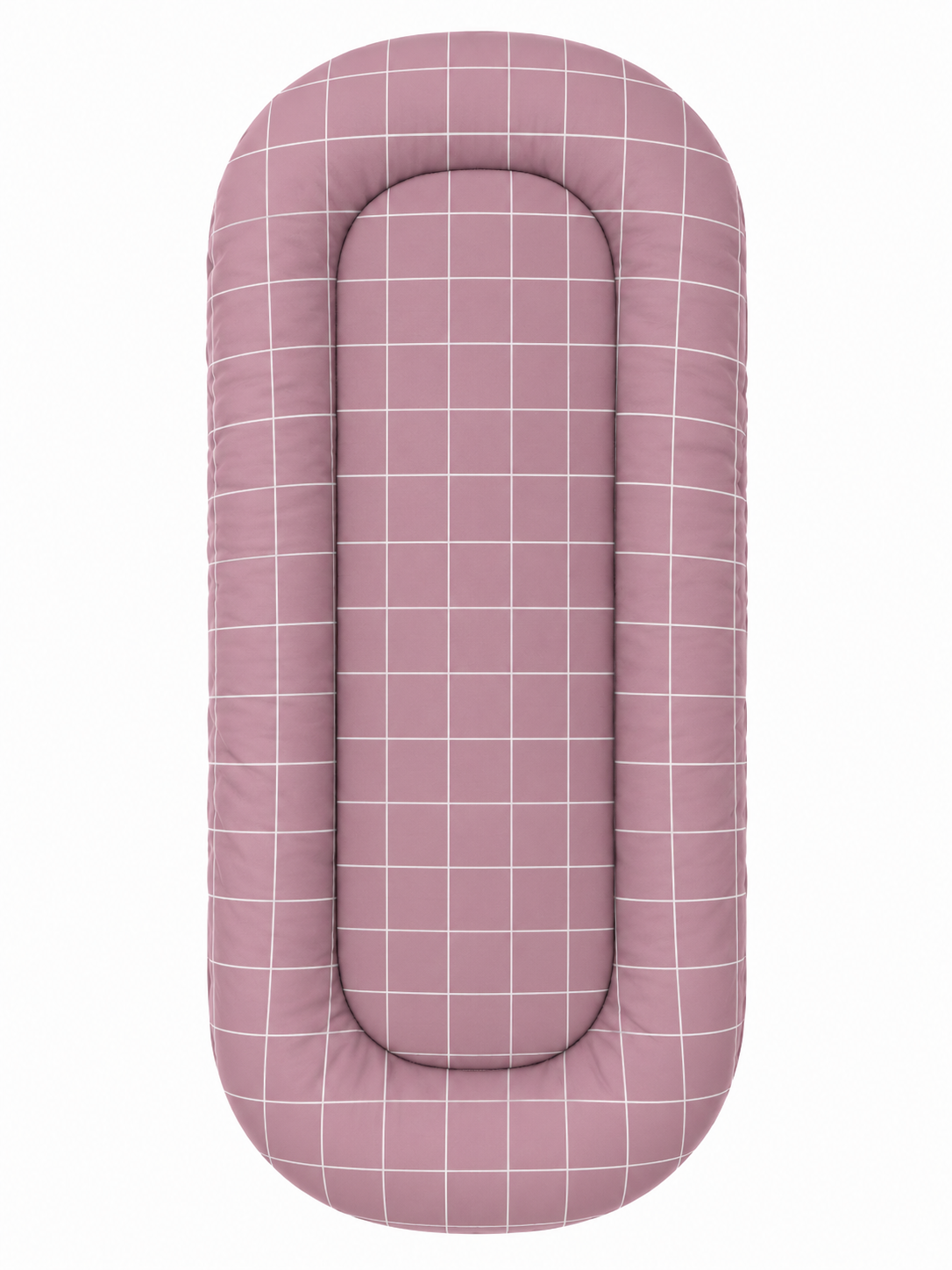 Fronha para Ninho Casulinho Premium para Carrinho Moisés Universal Grid Rosê