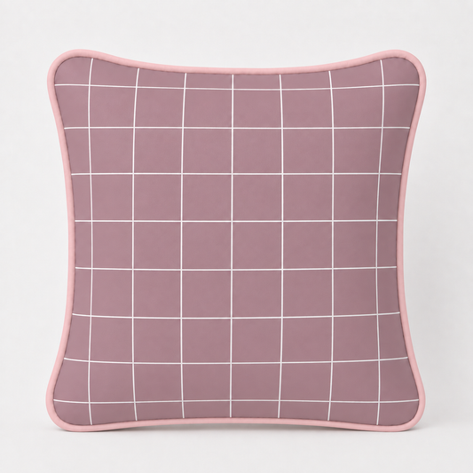 Almofada Decorativa 30cm x 30cm Grid Rosê