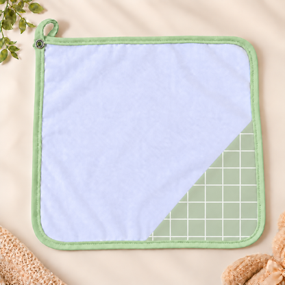 Toalha de Boca Malha Dupla Penteada Premium Grid Verde | Kit com 3 Unidades
