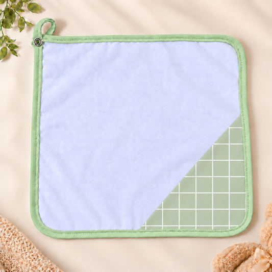 Toalha de Boca Malha Dupla Penteada Premium Grid Verde | Kit com 3 Unidades