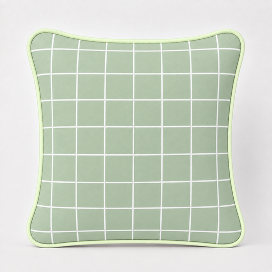 Almofada Decorativa 30cm x 30cm Grid Verde