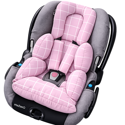 Colchonete para Bebê Conforto Dupla Face Grid Rosa