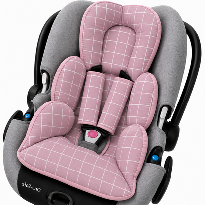 Colchonete para Bebê Conforto Dupla Face Grid Rose