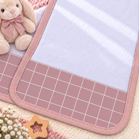 Toalha de Ombro Malha Dupla Penteada Grid Rose