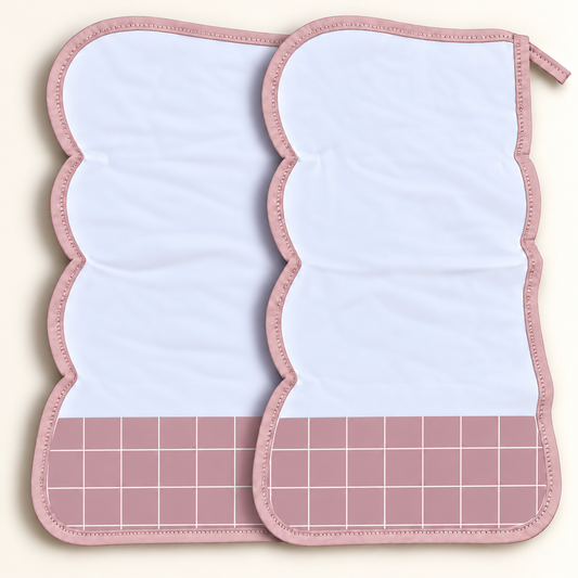 Toalha de Ombro Malha Dupla Penteada Grid Rose