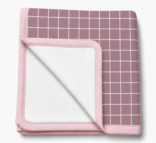 Manta Flanelada Soft Premium Dupla 90 x 70 cm Grid Rose