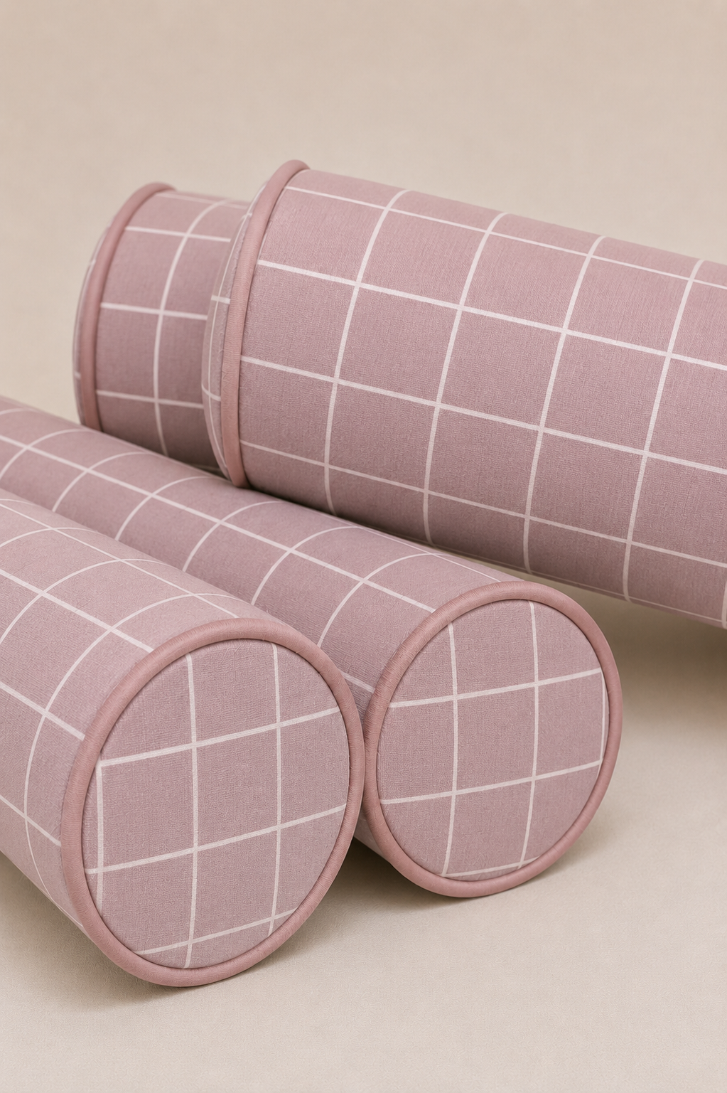 Kit Rolinhos para Berço Americano 4 Peças Grid Rosê