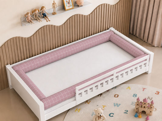 Kit Rolinhos 4 Peças para Cama Solteiro Grid Rose