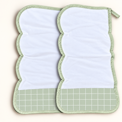 Toalha de Ombro Malha Dupla Penteada Grid Verde