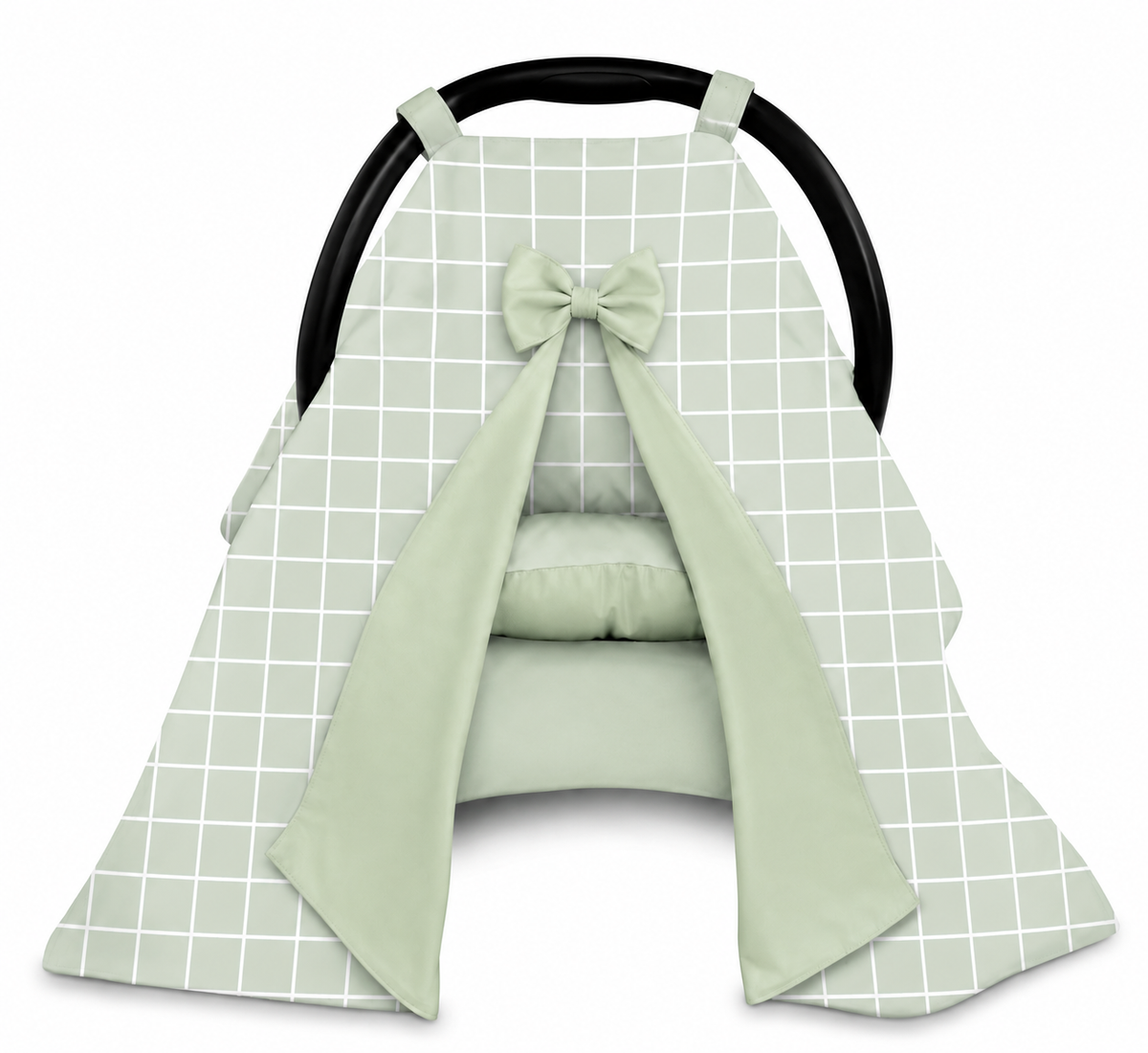 Capota para Bebê Conforto Tenda Dupla Face Grid Verde Verso Verde