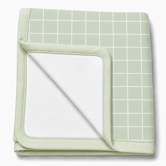 Manta Flanelada Soft Premium Dupla 90 x 70 cm Grid Verde