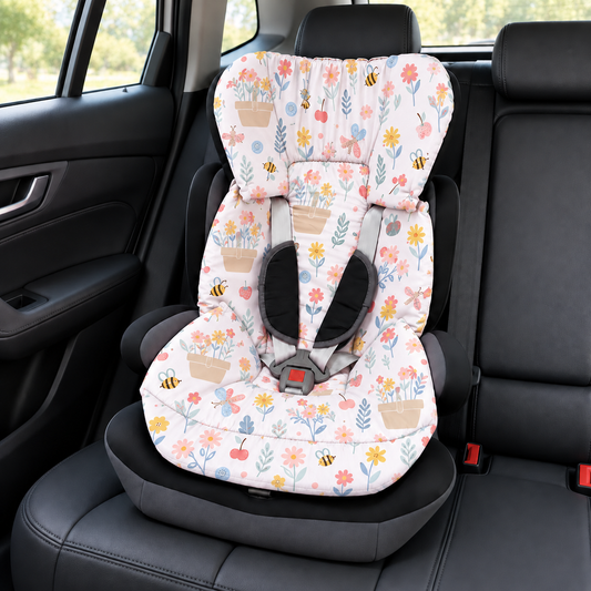 Capa Colchonete para Cadeira de Carro Dupla Face Jardim