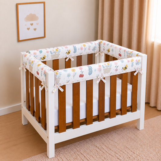 Protetor de Grade para Mini Berço Acolchoado 4 Peças Jardim