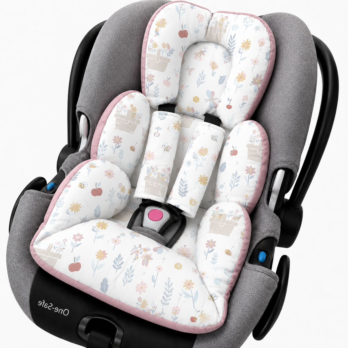 Kit Colchonetes 3 Peças para Carrinho & Bebê Conforto + Protetores de Cinto Jardim