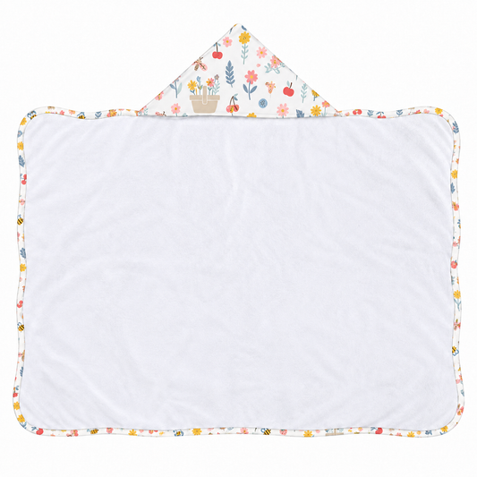 Toalha de Banho com Capuz Forrada Plush Atoalhado Premium 1M x 70cm Jardim