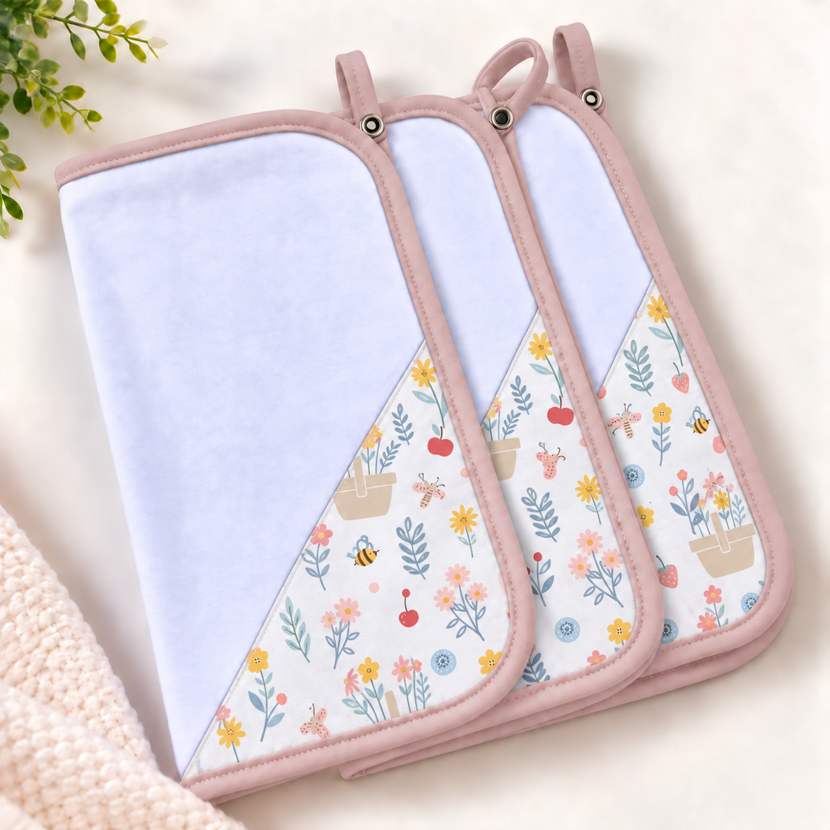 Toalha de Boca Malha Dupla Penteada Premium Jardim | Kit com 3 Unidades