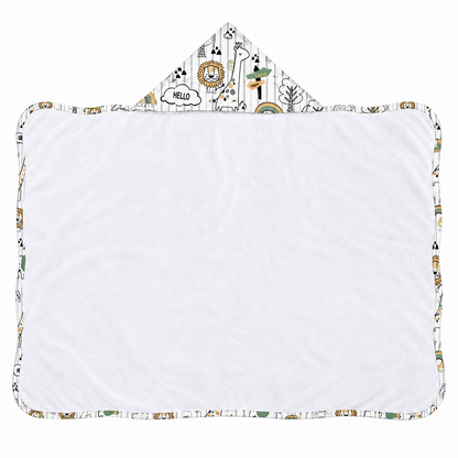 Toalha de Banho com Capuz Forrada Plush Atoalhado Premium 1M x 70cm Leão