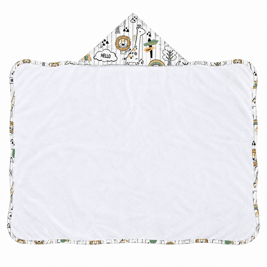 Toalha de Banho com Capuz Forrada Plush Atoalhado Premium 1M x 70cm Leão