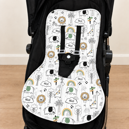 Capa para Carrinho de Bebê Universal Leão c/ Cinza
