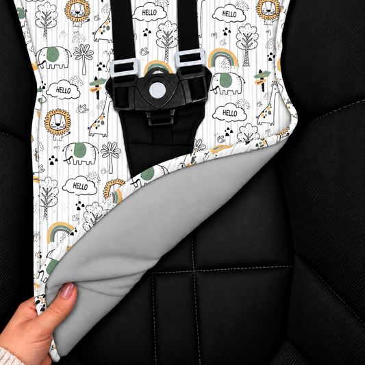 Capa para Carrinho de Bebê Universal Leão c/ Cinza