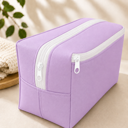 Necessaire Porta Fraldas e Lenço Umedecido 3 Compartimentos Lilás