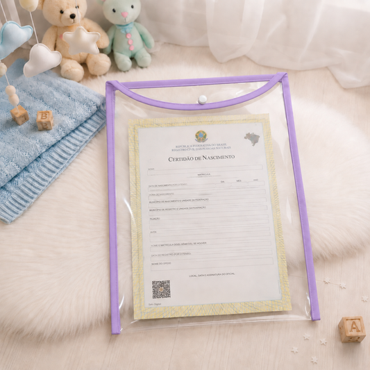 Capa para Certidão de Nascimento Lilás