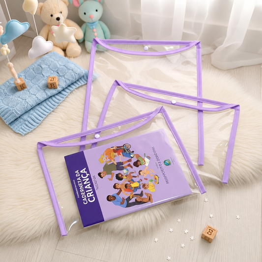 Kit com 3 Capas Organizadoras para Certidão e Documentos Lilás