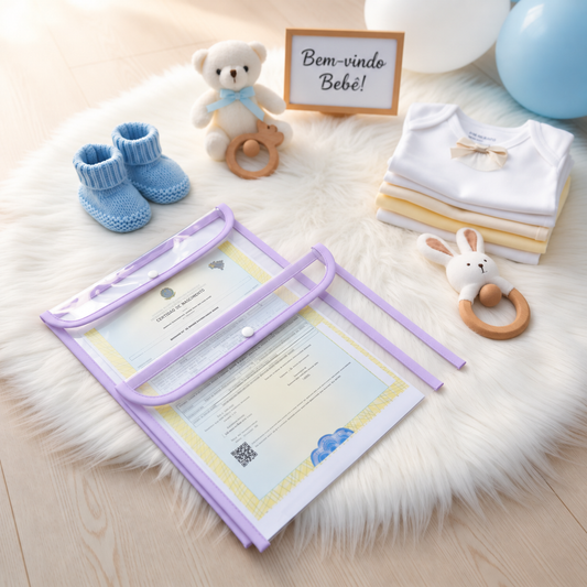 Kit com 2 Capas Organizadoras para Certidão e Documentos Lilás