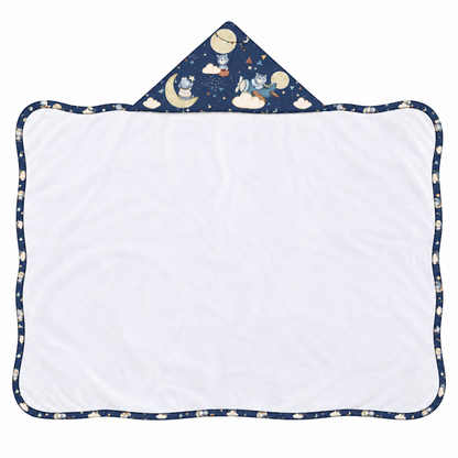 Toalha de Banho com Capuz Forrada Plush Atoalhado Premium 1M x 70cm Luar Marinho