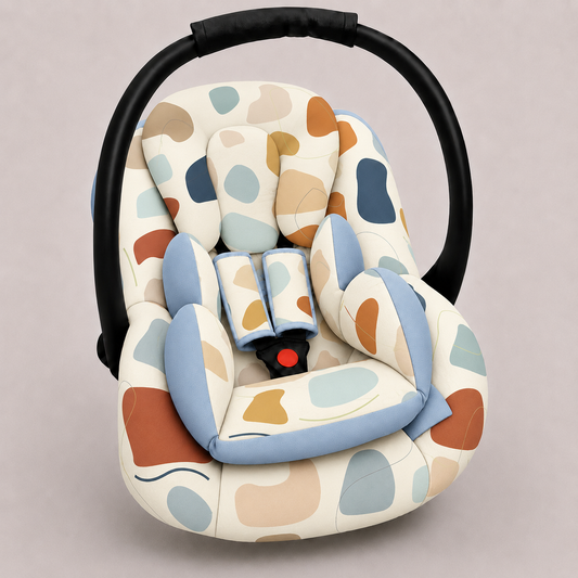 Kit para Bebê Conforto 3 Peças Dupla Face Manchitas Menino Verso Azul Bebê