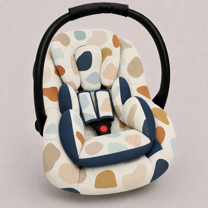 Kit para Bebê Conforto 3 Peças Dupla Face Manchitas Menino Verso Marinho