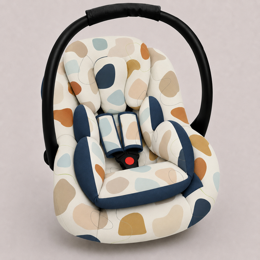 Kit para Bebê Conforto 3 Peças Dupla Face Manchitas Menino Verso Marinho