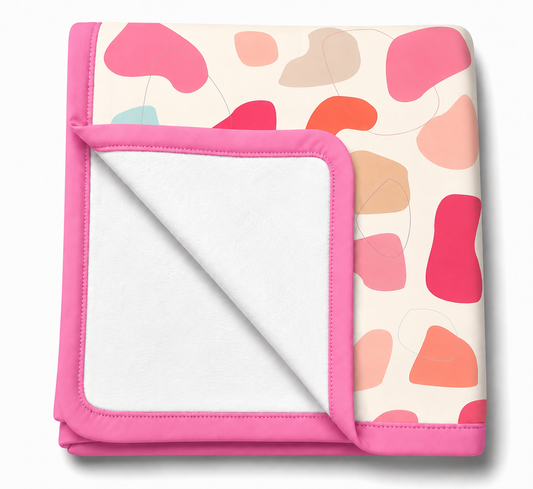 Manta Flanelada Soft Premium Dupla 90 x 70 cm Manchitas Menina c/ Pink
