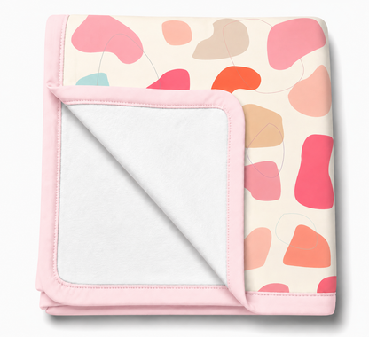 Manta Flanelada Soft Premium Dupla 90 x 70 cm Manchitas Menina c/ Rosa