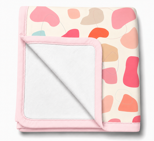 Manta Flanelada Soft Premium Dupla 90 x 70 cm Manchitas Menina c/ Rosa