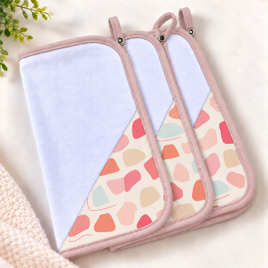 Toalha de Boca Malha Dupla Penteada Premium Manchitas Menina | Kit com 3 Unidades