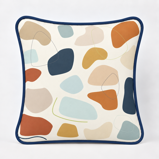 Almofada Decorativa 30cm x 30cm Manchitas Menino c/ Azul Marinho