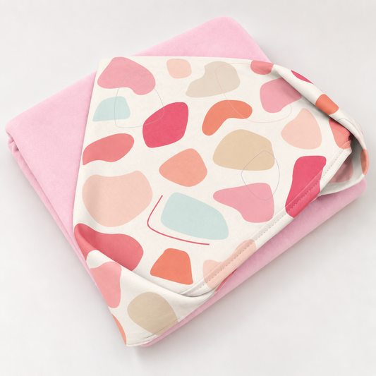 Toalha de Banho com Capuz Forrada Plush Atoalhado Premium 1M x 70cm Manchitas Menina