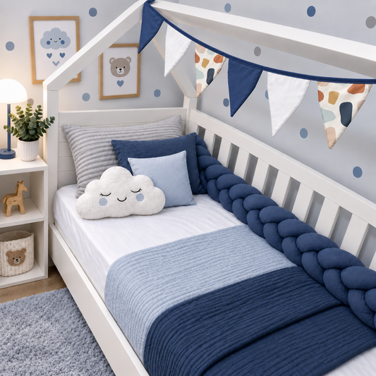 Bandeirinhas Decorativas 2,10m Manchitas Menino c/ Azul Marinho