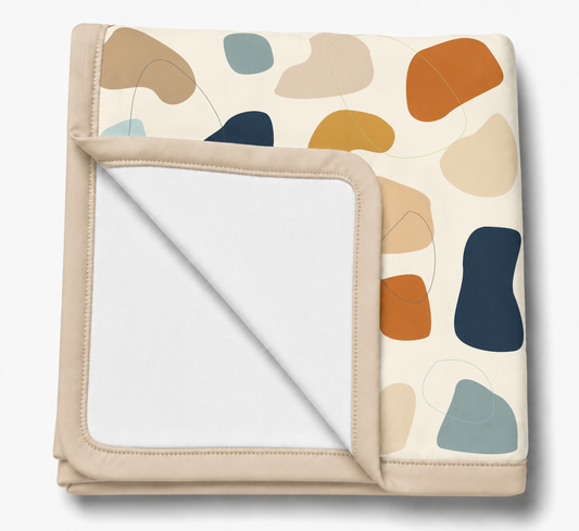 Manta Flanelada Soft Premium Dupla 90 x 70 cm Manchitas Menino c/ Bege