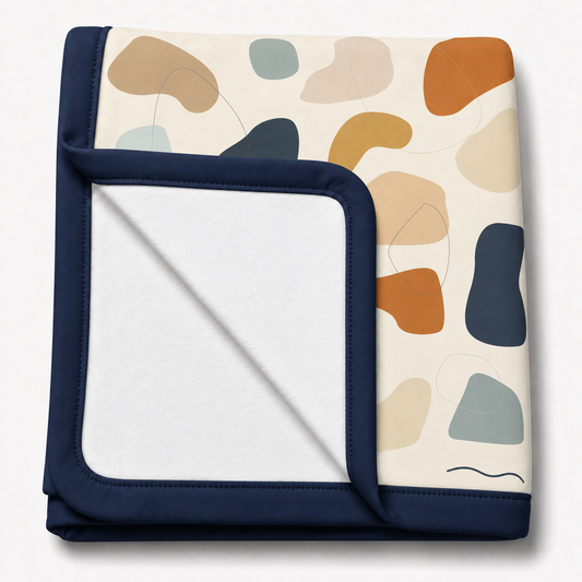 Manta Flanelada Soft Premium Dupla 90 x 70 cm Manchitas Menino c/ Marinho