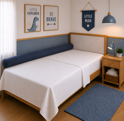 Rolinho Lateral para Cama Solteiro e Casal Azul Marinho