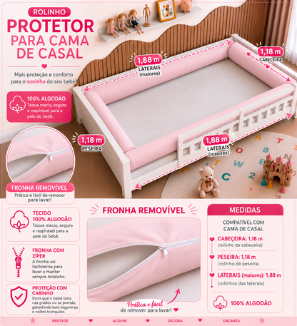 Kit Rolinhos 4 Peças para Cama Casal Bolas Menino