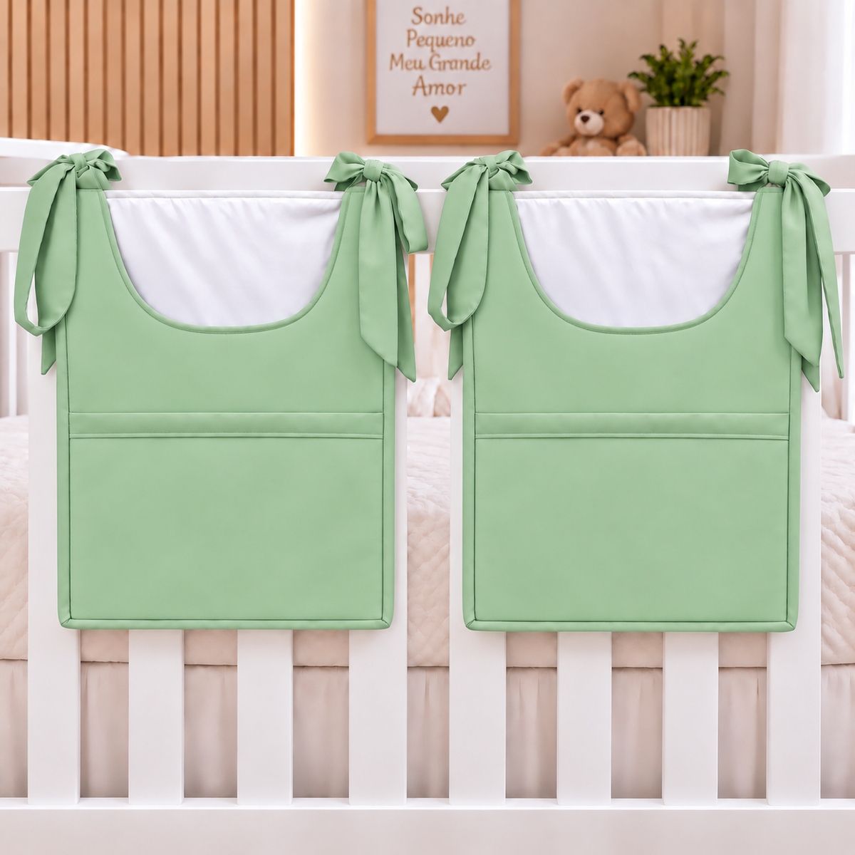 Porta Fraldas ou Porta Treco de Varal Verde Menta
