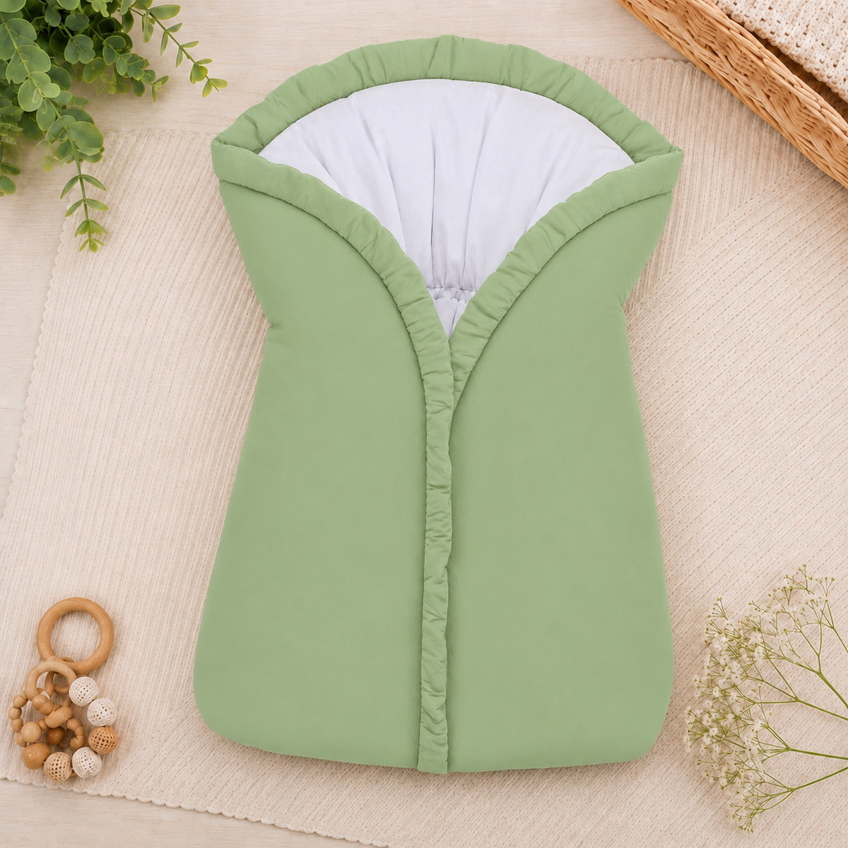 Saco Manta Porta Bebê Verde Menta