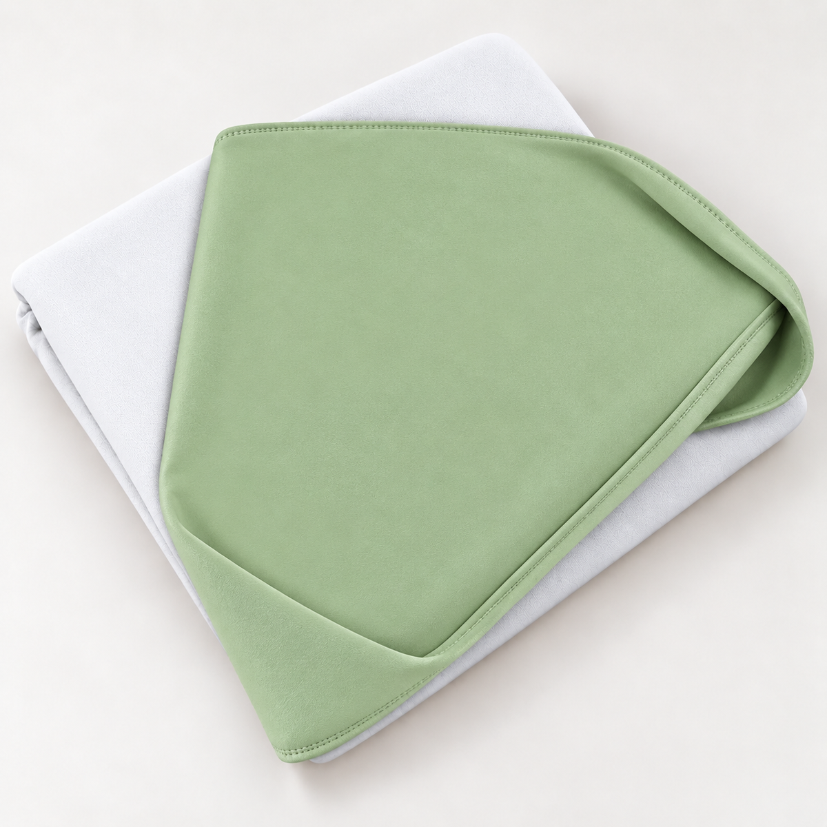 Toalha de Banho com Capuz Forrada Plush Atoalhado Premium 1M x 70cm Verde Menta