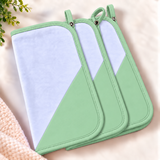 Toalha de Boca Malha Dupla Penteada Premium Verde Menta | Kit com 3 Unidades