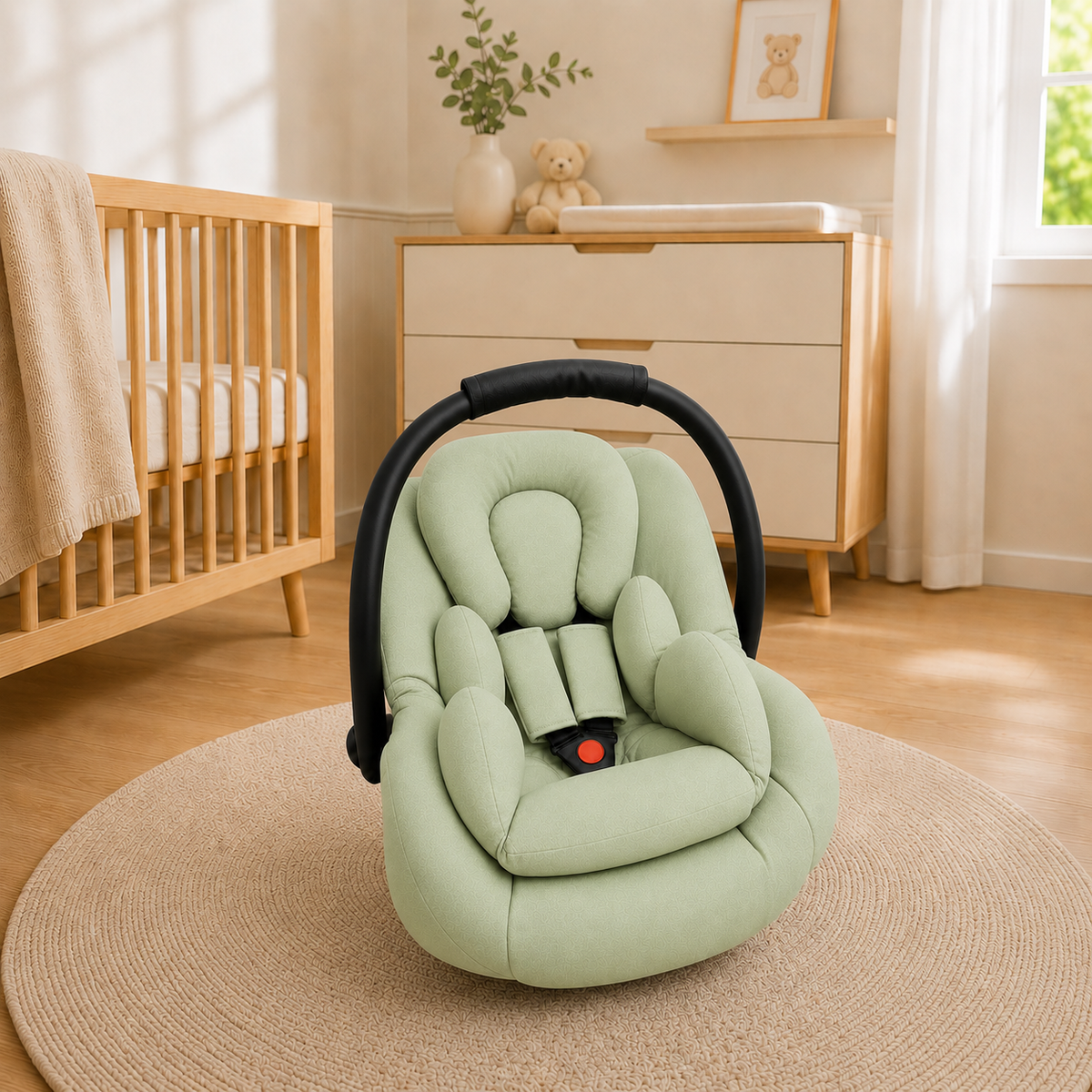 Kit para Bebê Conforto 3 Peças Dupla Face Verde Menta